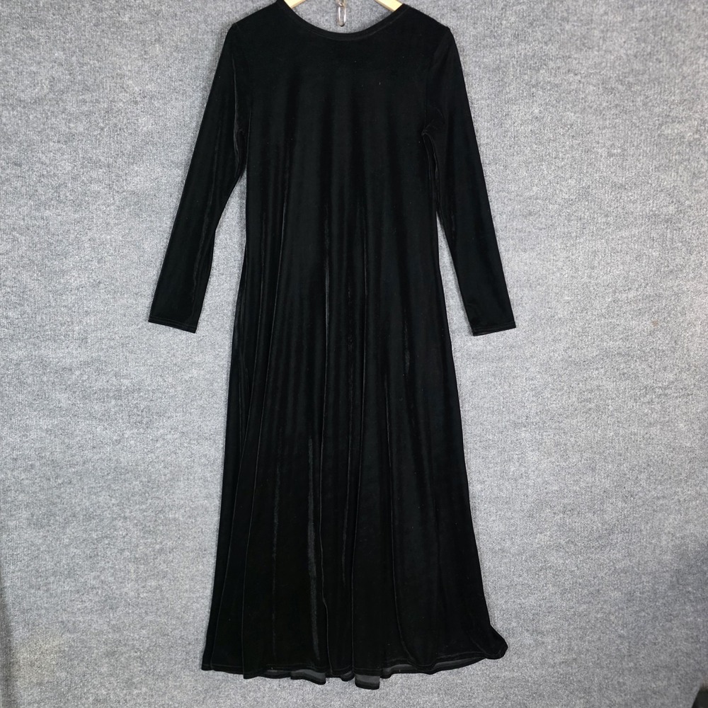 Soft Surroundings Velvet Maxi Dress Santiago S Black Stretch Swing Whimsigoth - Picture 7 of 9